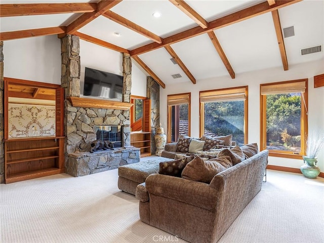 11485 Awenita Ct, Chatsworth, CA 91311 - living room with carpet floors and a fireplace