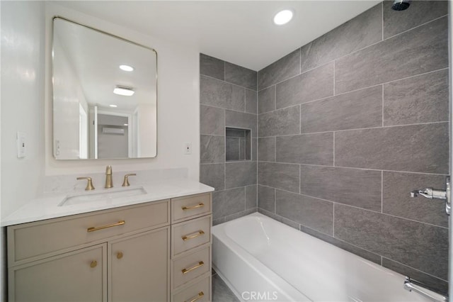 4365 Oneill St, Los Angeles, CA 90032 - bathroom with vanity, recessed lighting, and tub / shower combination