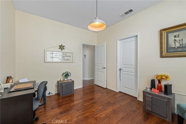 16767 Desert Lily St, Victorville, CA 92394 - office space with dark wood-style flooring and baseboards