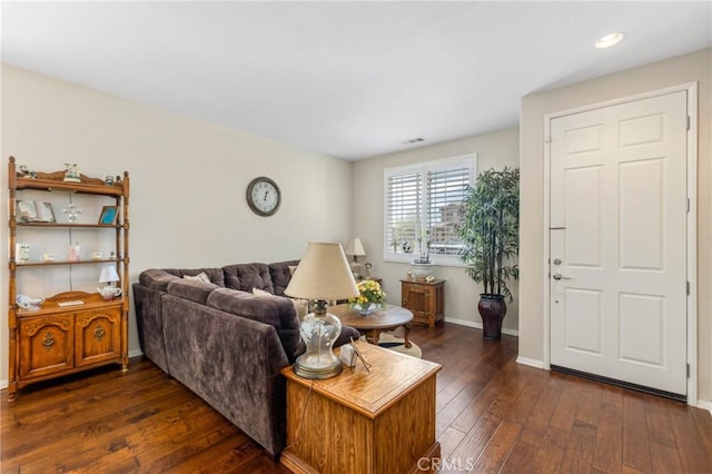 16767 Desert Lily St, Victorville, CA 92394 - living area with dark wood-type flooring and recessed lighting
