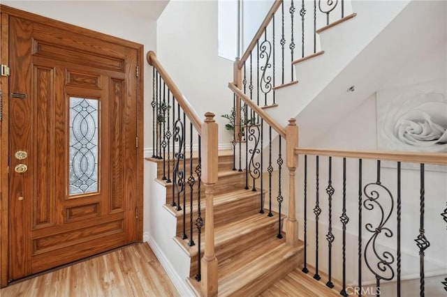 301 W Loraine St Unit 3, Glendale, CA 91202 - foyer entrance featuring light wood-style flooring and stairway