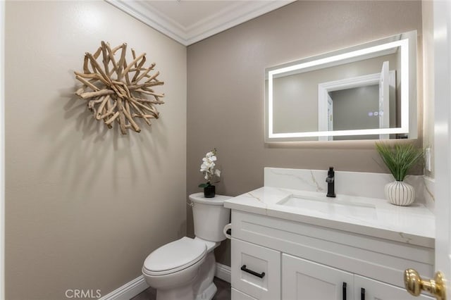2306 255th St, Lomita, CA 90717 - half bathroom featuring ornamental molding and vanity