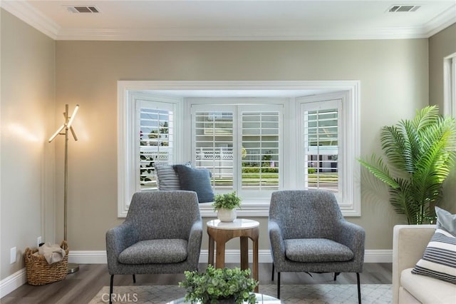 2306 255th St, Lomita, CA 90717 - living area featuring wood finished floors and ornamental molding