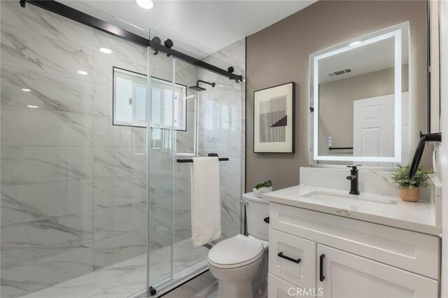 2306 255th St, Lomita, CA 90717 - bathroom featuring a marble finish shower and vanity