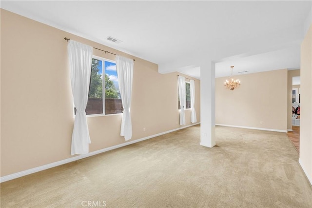 10850 Cameron Ct, Corona, CA 92883 - empty room with a chandelier and light carpet