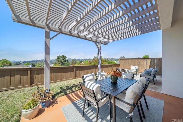 4507 Carnaby Ct, Carlsbad, CA 92010 - fenced backyard featuring a pergola, outdoor dining space, and a patio area