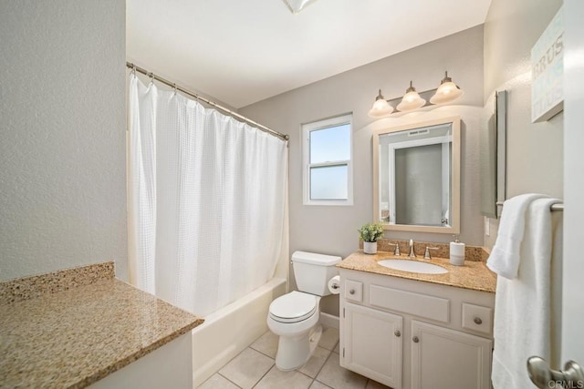 4507 Carnaby Ct, Carlsbad, CA 92010 - full bath with vanity, tile patterned floors, and shower / bathtub combination with curtain