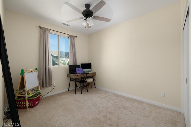 4271 Horvath St Unit 103, Corona, CA 92883 - carpeted home office with ceiling fan and baseboards
