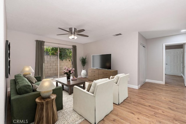 4356 Gardena Dr, Riverside, CA 92506 - living room featuring light wood finished floors and ceiling fan