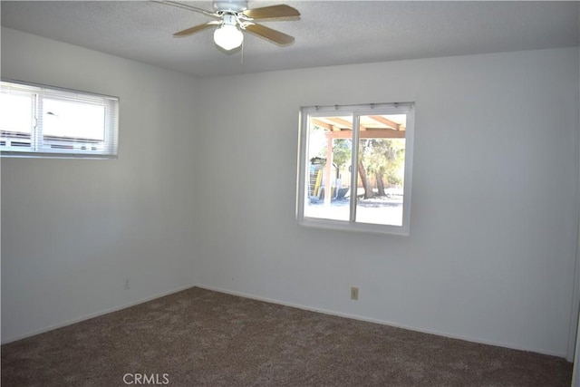 18107 Sycamore St, Hesperia, CA 92345 - empty room featuring carpet flooring, a ceiling fan, and a textured ceiling