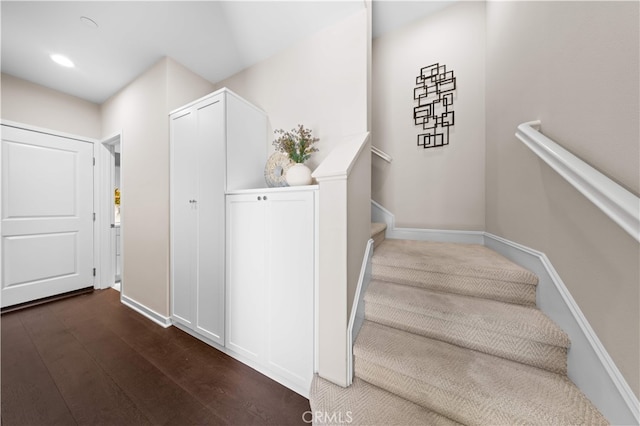 53 Bay Laurel, Irvine, CA 92620 - staircase featuring wood finished floors and baseboards