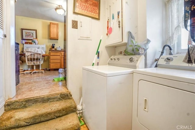 9130 Hargill, Bellflower, CA 90706 - laundry area featuring separate washer and dryer and cabinet space