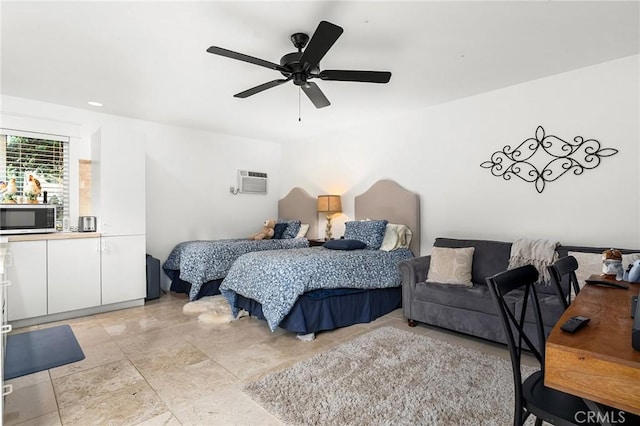 3130 Shady Grove Ct, Chico, CA 95973 - bedroom with ceiling fan and a wall unit AC