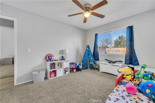 6231 Almond Valley Way, Quartz Hill, CA 93536 - bedroom with carpet floors, a ceiling fan, and a textured ceiling