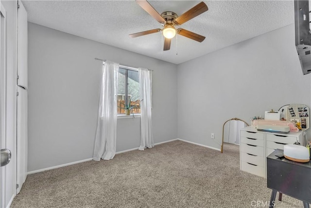 6231 Almond Valley Way, Quartz Hill, CA 93536 - carpeted office featuring a ceiling fan and a textured ceiling