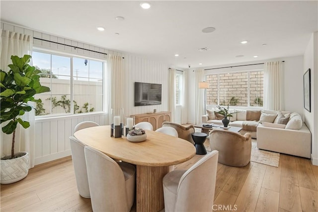 4836 Arroyo Run, Moorpark, CA 93021 - dining space featuring light wood-style floors and recessed lighting