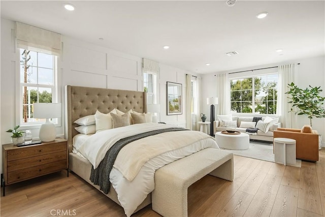4836 Arroyo Run, Moorpark, CA 93021 - bedroom with light wood-style floors and recessed lighting