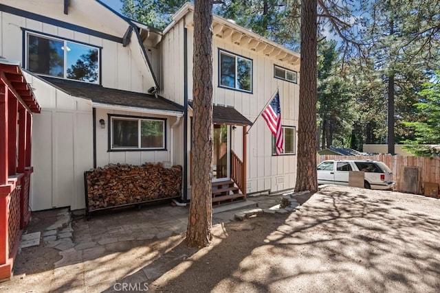 2616 Secret Dr, Running Springs, CA 92382 - back of property with board and batten siding