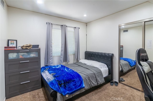 10838 Burnet Ave, San Fernando, CA 91345 - carpeted bedroom with recessed lighting and a closet