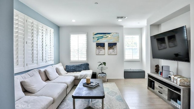 17554 Waterfall Ct, Fountain Valley, CA 92708 - living area with plenty of natural light, light wood-style flooring, and recessed lighting
