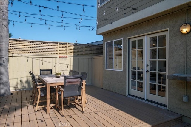2017 Curtis Ave Unit B, Redondo Beach, CA 90278 - wooden deck with outdoor dining area and french doors