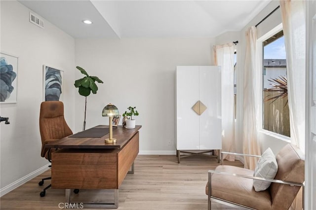 2017 Curtis Ave Unit B, Redondo Beach, CA 90278 - office area with light wood finished floors and vaulted ceiling