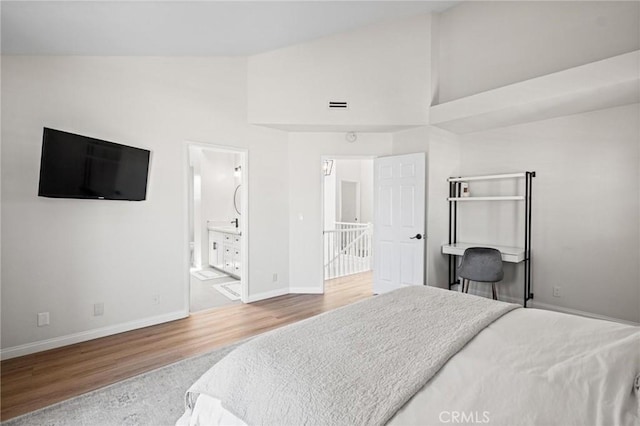 2017 Curtis Ave Unit B, Redondo Beach, CA 90278 - bedroom with wood finished floors and high vaulted ceiling