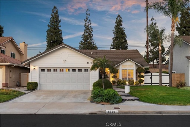 5650 Harvest Way, Yorba Linda, CA 92886 - single story home featuring concrete driveway, a garage, and a tile roof