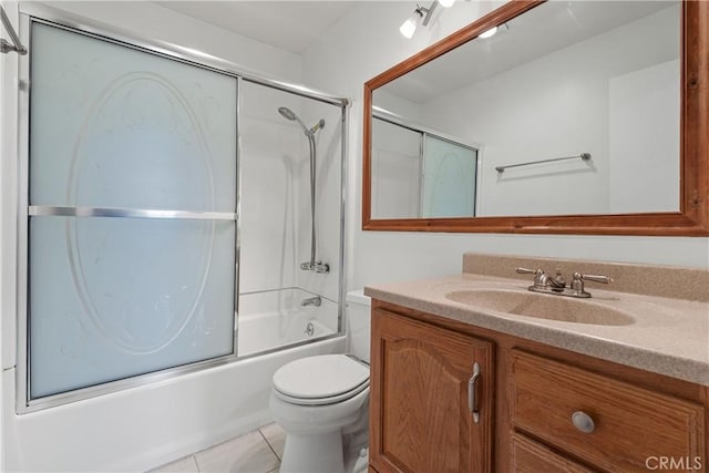 7137 Shoup Ave Unit 39, West Hills, CA 91307 - full bath featuring vanity, shower / bath combination with glass door, and tile patterned flooring