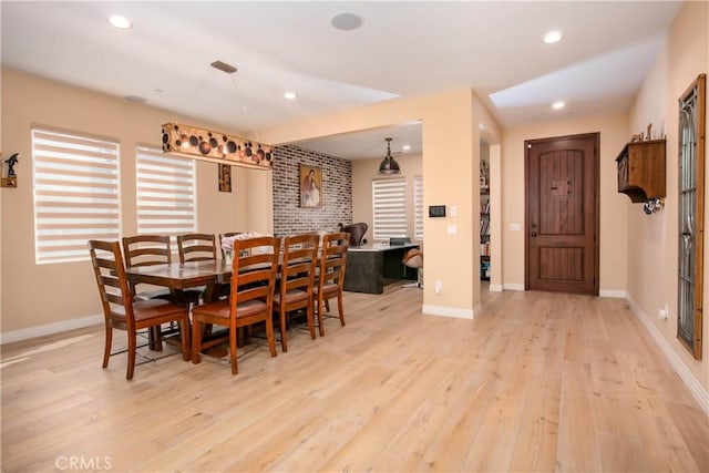 19680 Griffith Dr, Saugus, CA 91350 - dining space featuring light wood-type flooring and recessed lighting