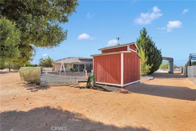 14908 Dakota Rd, Apple Valley, CA 92307 - view of yard featuring a shed