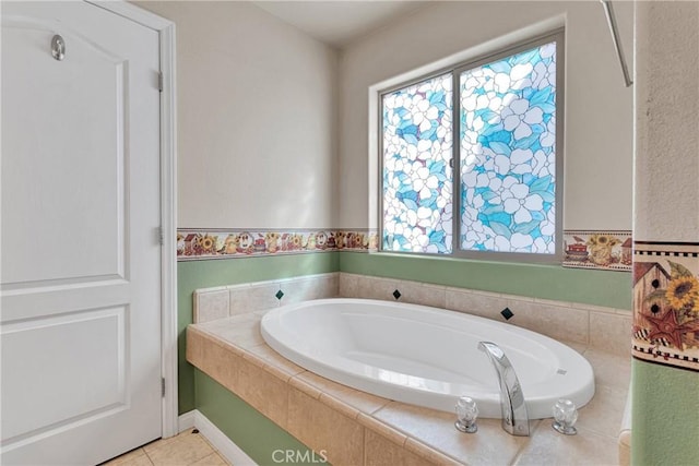14908 Dakota Rd, Apple Valley, CA 92307 - full bathroom with a garden tub and tile patterned floors