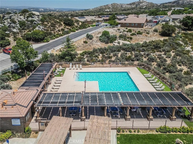 32124 Evening Primrose Trl, Campo, CA 91906 - aerial view of a pool area and a mountain backdrop