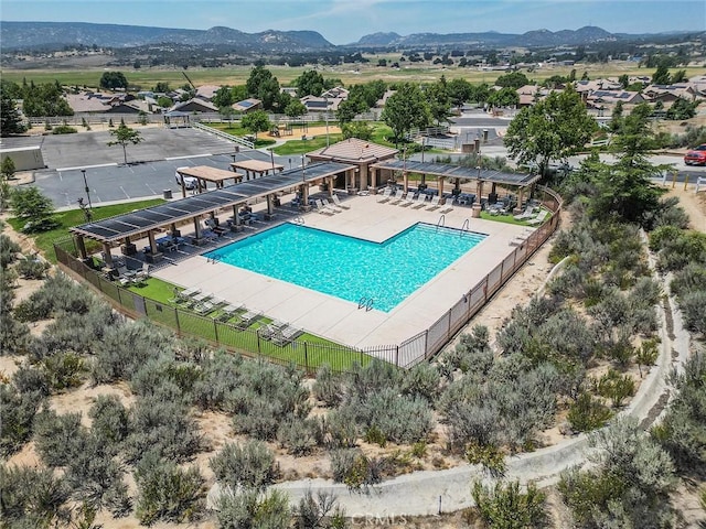 32124 Evening Primrose Trl, Campo, CA 91906 - community pool featuring a pergola and a mountain view