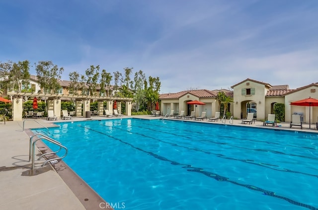 373 W Pebble Creek Ln, Orange, CA 92865 - community pool with a pergola and a patio