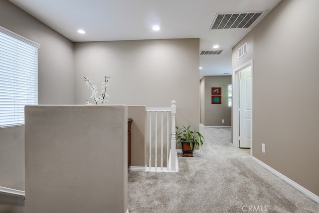 373 W Pebble Creek Ln, Orange, CA 92865 - hall featuring an upstairs landing, carpet floors, and recessed lighting