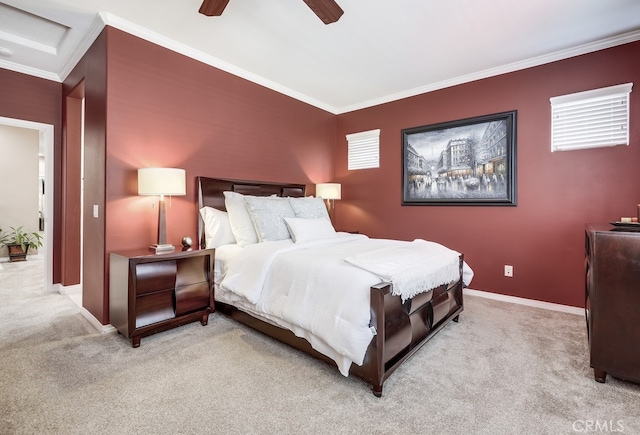 373 W Pebble Creek Ln, Orange, CA 92865 - carpeted bedroom featuring ornamental molding and ceiling fan