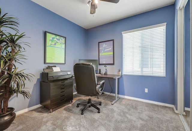 373 W Pebble Creek Ln, Orange, CA 92865 - office area with carpet and ceiling fan