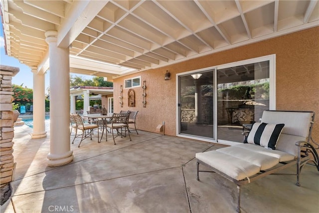 6720 Sycamore Ln, Palmdale, CA 93551 - view of patio with an outdoor pool and outdoor dining space