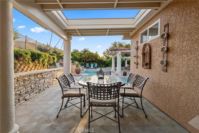 6720 Sycamore Ln, Palmdale, CA 93551 - view of patio with an outdoor pool and outdoor dining area