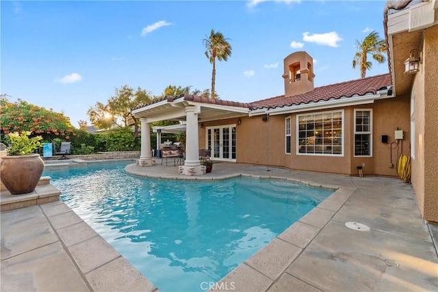 6720 Sycamore Ln, Palmdale, CA 93551 - view of pool with french doors and a patio