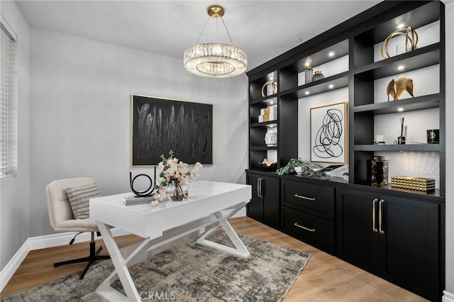 11824 Stonefield Dr, Corona, CA 92883 - office space featuring light wood-style flooring and a chandelier