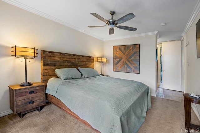 999 N Pacific St Unit A208, Oceanside, CA 92054 - carpeted bedroom with ornamental molding and a ceiling fan