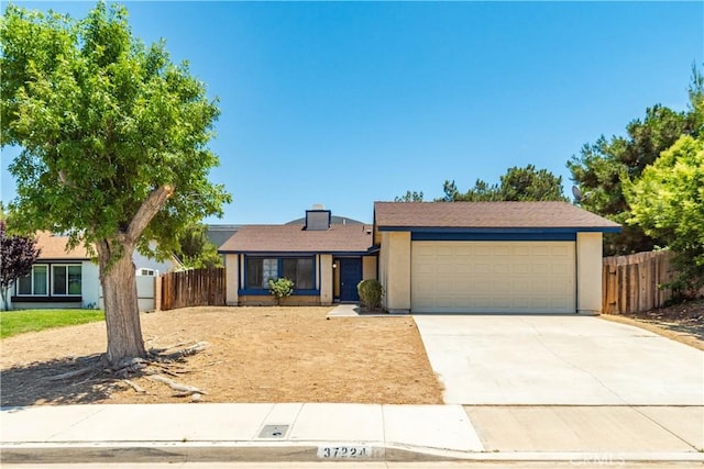 37224 Halfmoon Dr, Palmdale, CA 93550 - single story home featuring concrete driveway, a garage, and stucco siding
