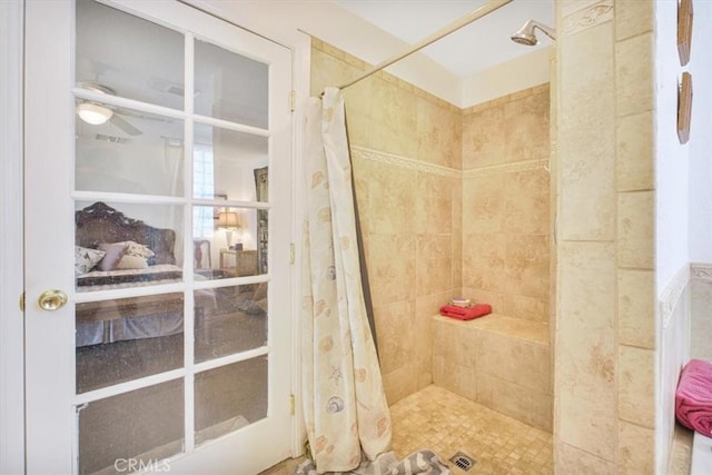 61975 La Brisa Dr, Joshua Tree, CA 92252 - full bathroom featuring a tile shower