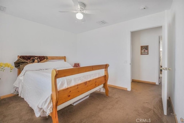 61975 La Brisa Dr, Joshua Tree, CA 92252 - bedroom featuring carpet and ceiling fan