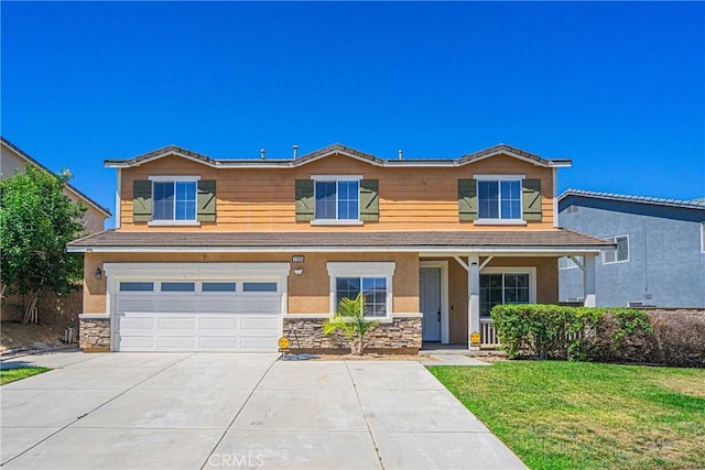 11935 Silver, Jurupa Valley, CA 91752 - traditional-style house featuring stone siding, driveway, and stucco siding