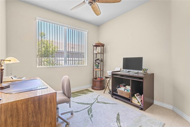 1525 Corte Alamonte, Hemet, CA 92545 - office featuring baseboards and a ceiling fan