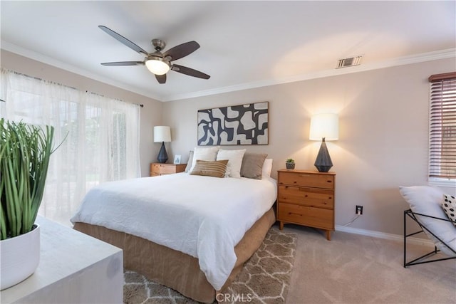 1915 Volk Ave, Long Beach, CA 90815 - carpeted bedroom with ornamental molding and ceiling fan