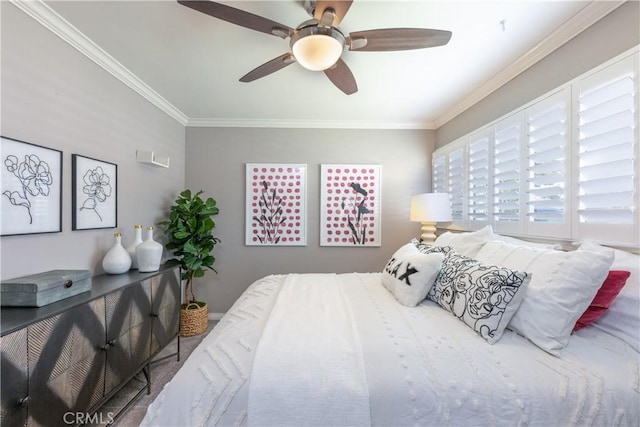 1915 Volk Ave, Long Beach, CA 90815 - bedroom with ornamental molding and ceiling fan